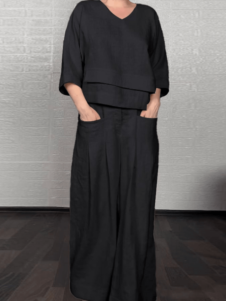 Renaya | Completo casual in cotone e lino
