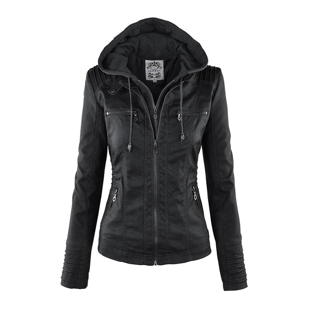 Valentina | Giacca moderna in pelle con cappuccio