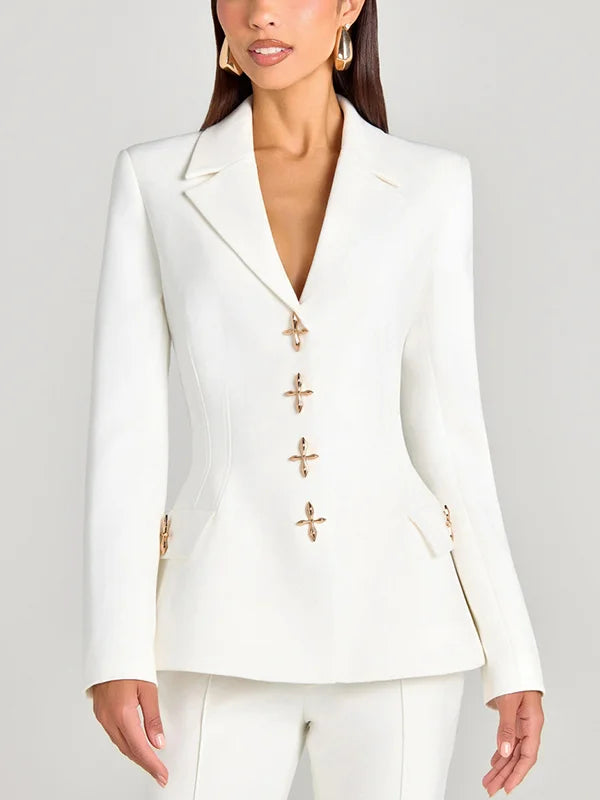 Sofia | Blazer bianco a un bottone
